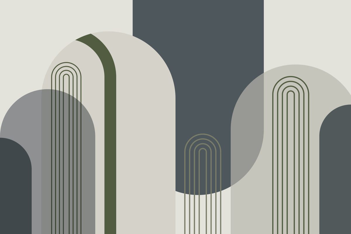 Gentle Mid Century Arches Wall Mural