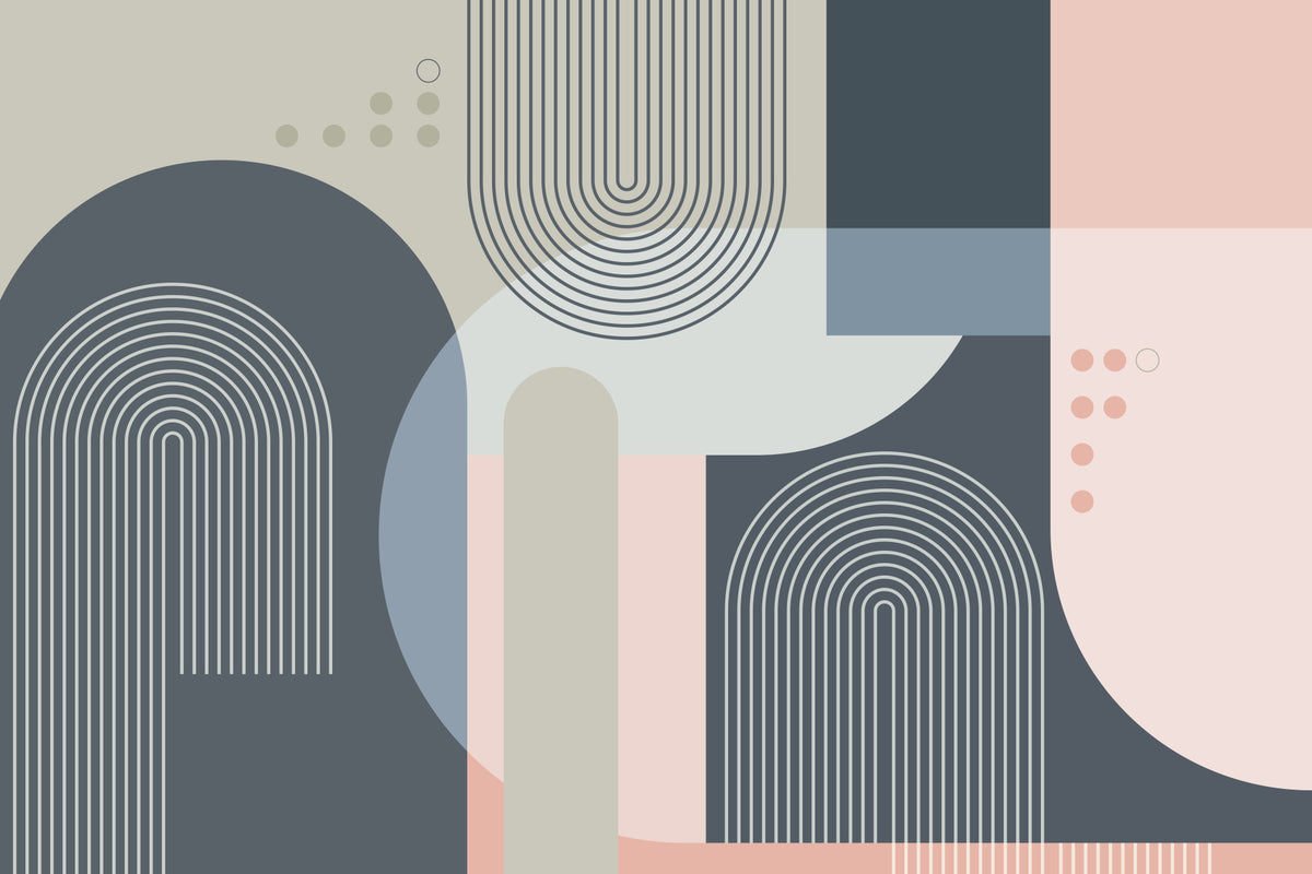 Modern Pastel Arches Wall Mural