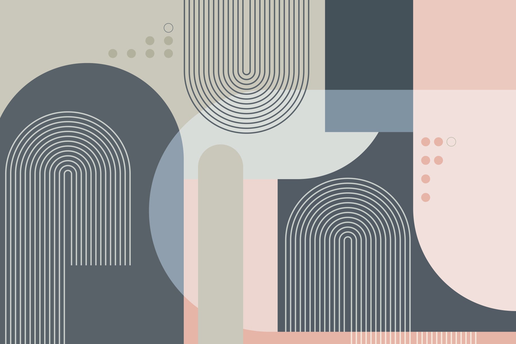 Modern Pastel Arches Wall Mural