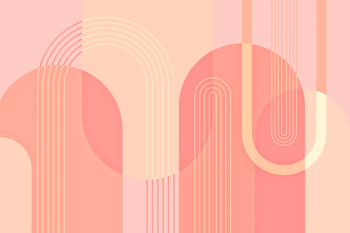 Coral Geometry Wall Mural in your room — zoomed