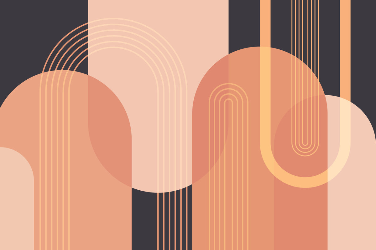 Retro Modern Arches Wall Mural