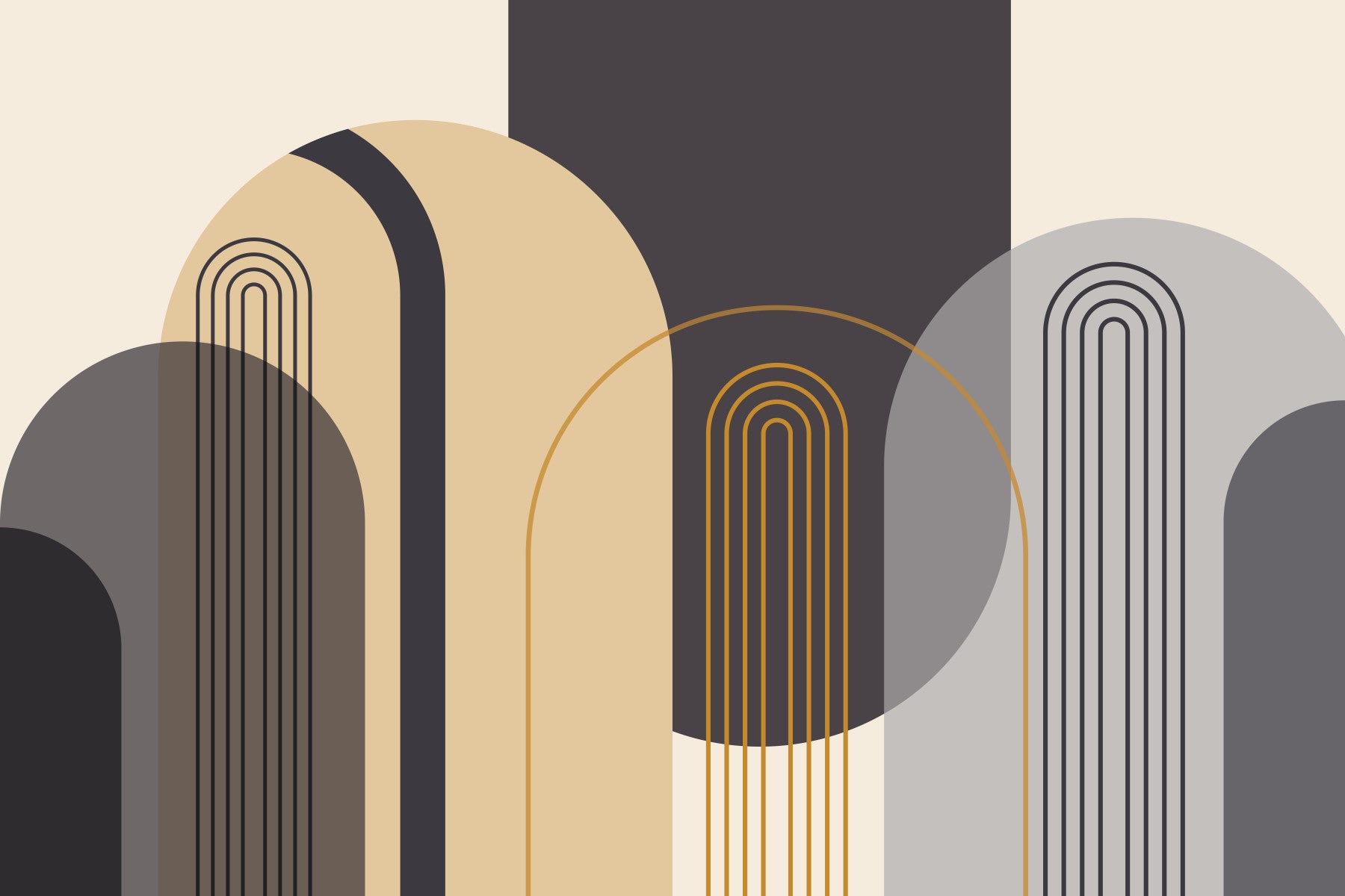 Modern Arches Wall Mural