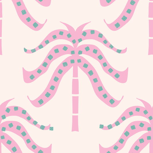 Pink Palms Soft Pink Wallpaper⁠