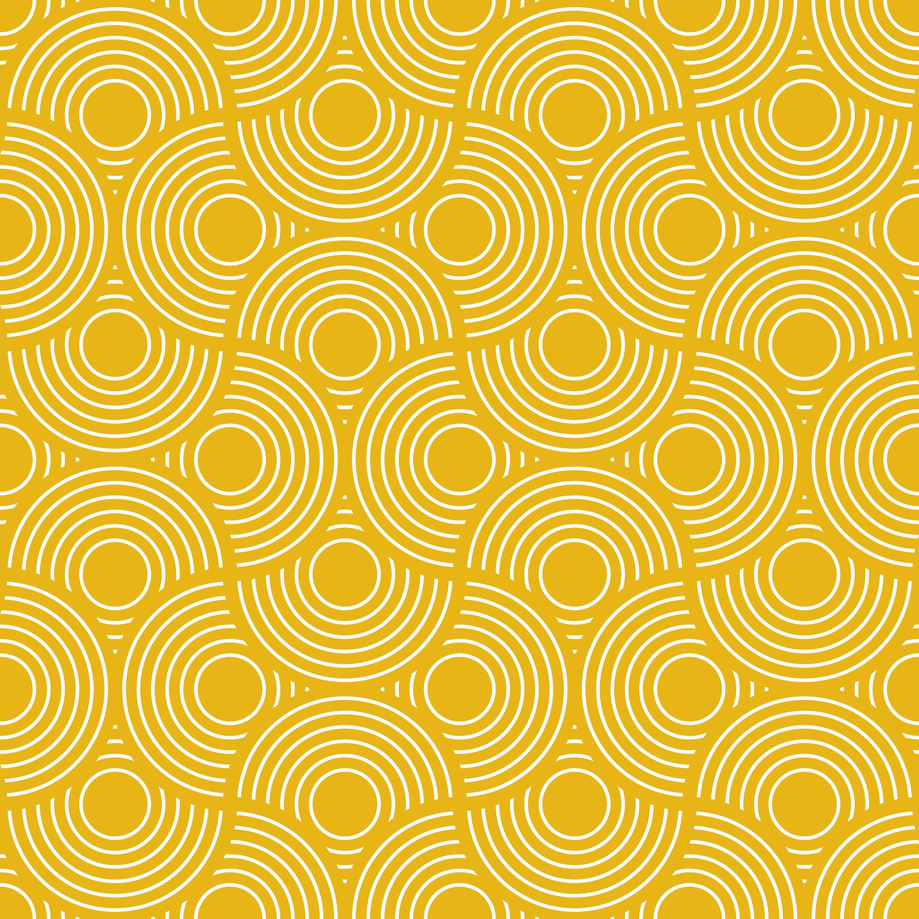 Scallop Art Deco Vintage Abstract Geometric Yellow Gold with White Wallpaper⁠