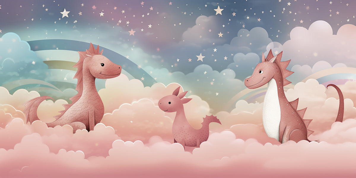 Dreamy Dragon Cloudscape Wall Mural in your room — zoomed
