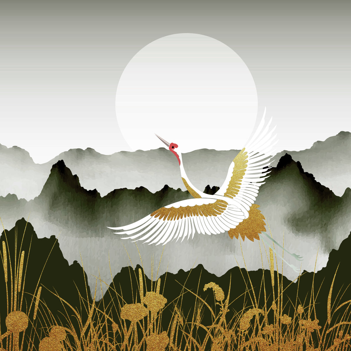 Crane's Golden Dawn Wall Mural