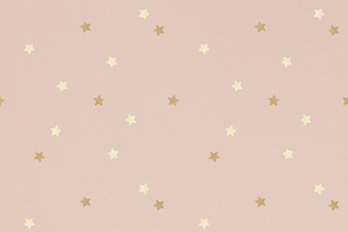 Golden Stars on Blush Wall Mural
