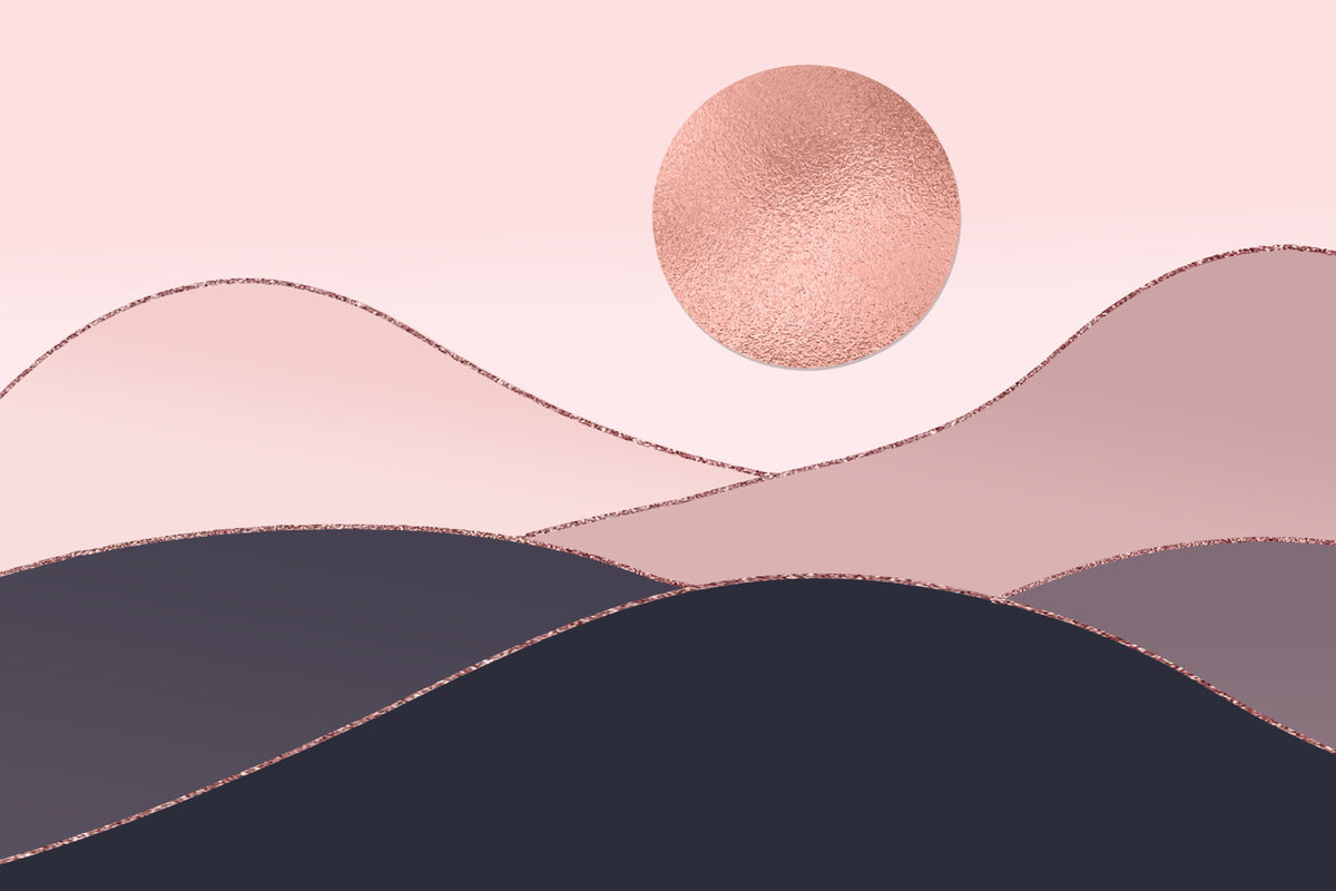 Rose Gold Horizon Wall Mural