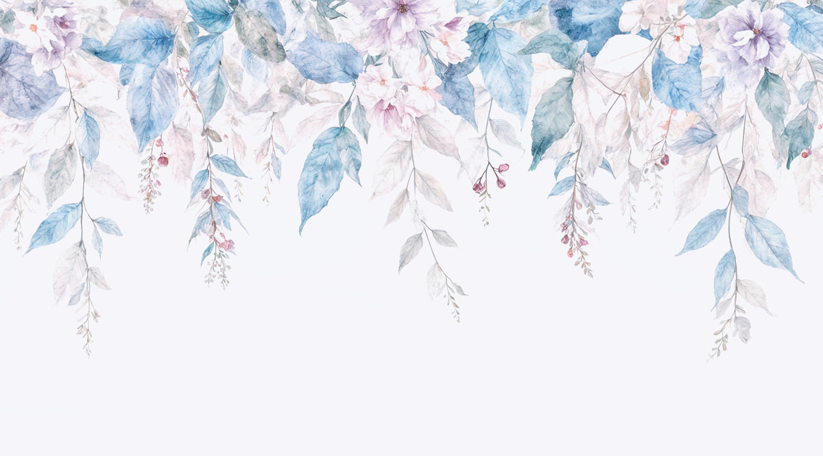Ethereal Flora Wall Mural in your room — zoomed