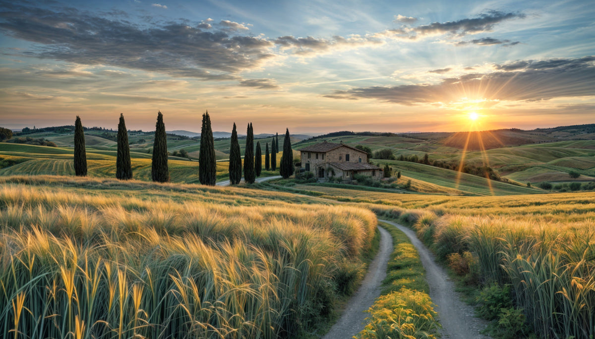 Italian Farm Sunset Wall Mural