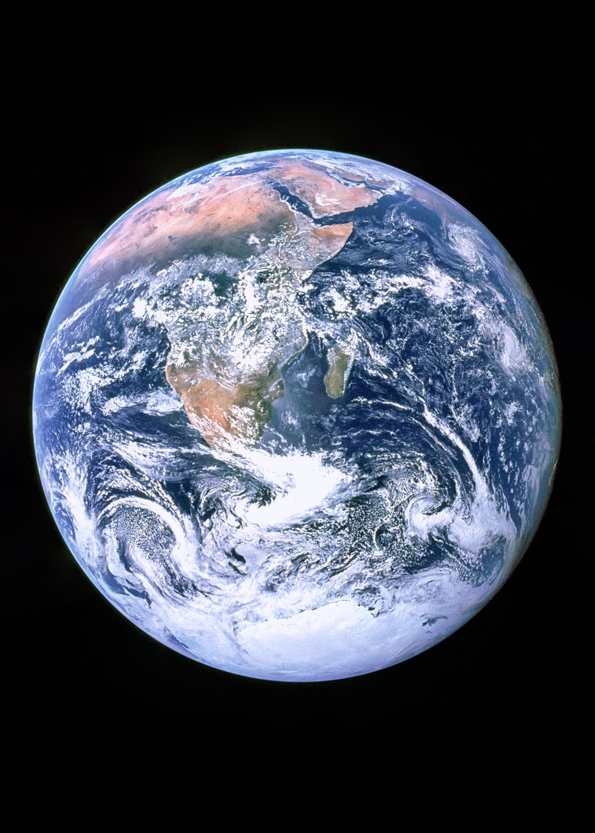The Blue Marble Wall Mural in your room — zoomed
