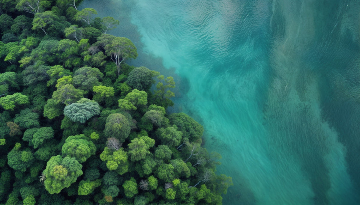 Emerald Canopy Wall Mural in your room — zoomed