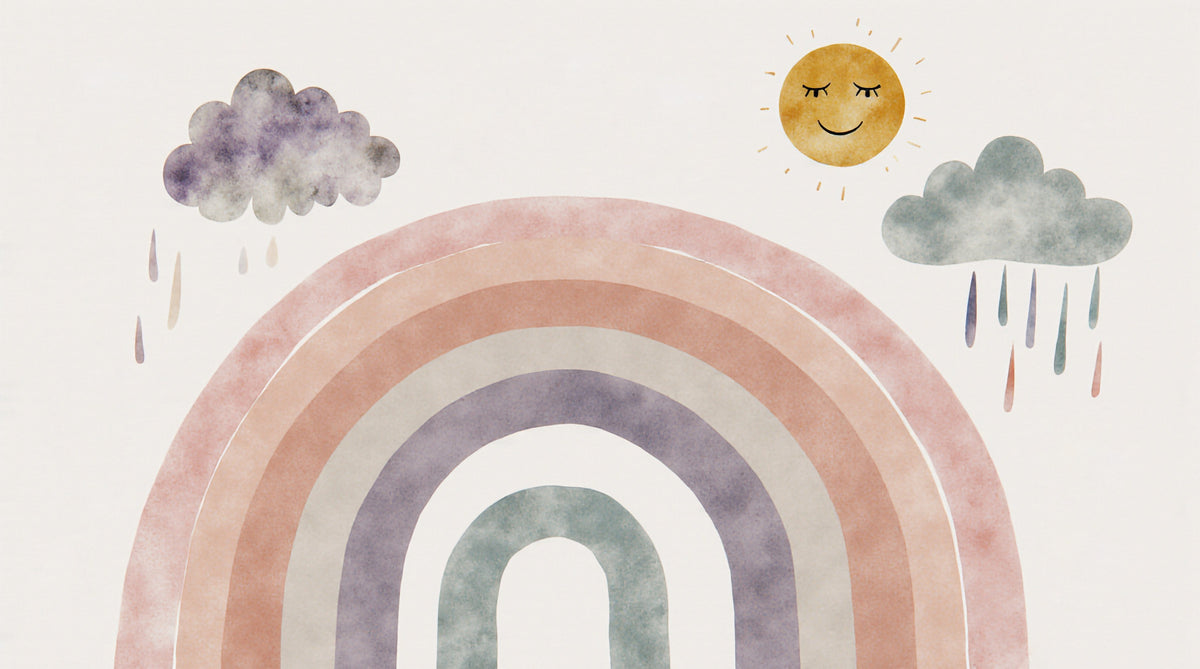 Sunshine & Rainbows Wall Mural in your room — zoomed