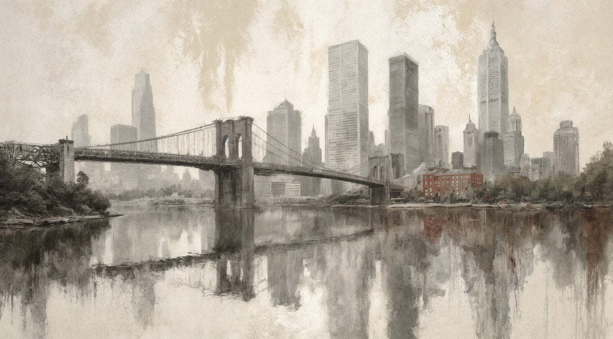 Skyline Serenity Wall Mural in your room — zoomed