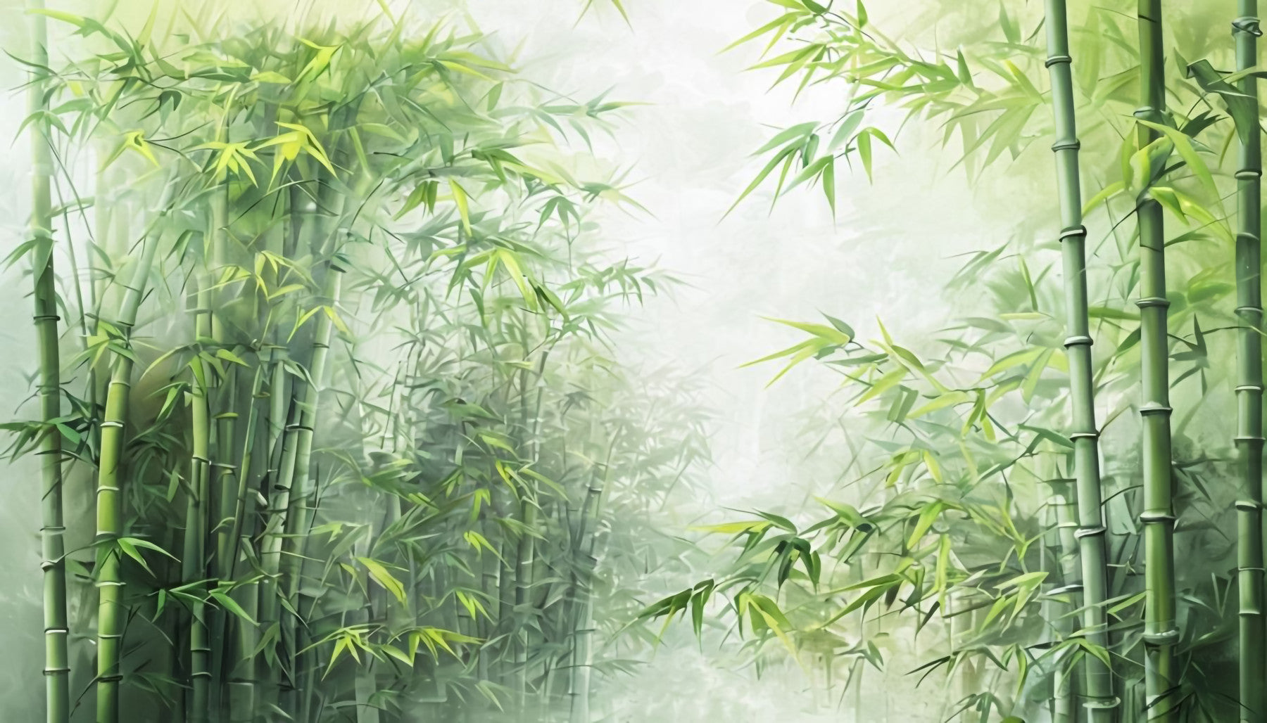 Green Bamboo Forest Wall Mural