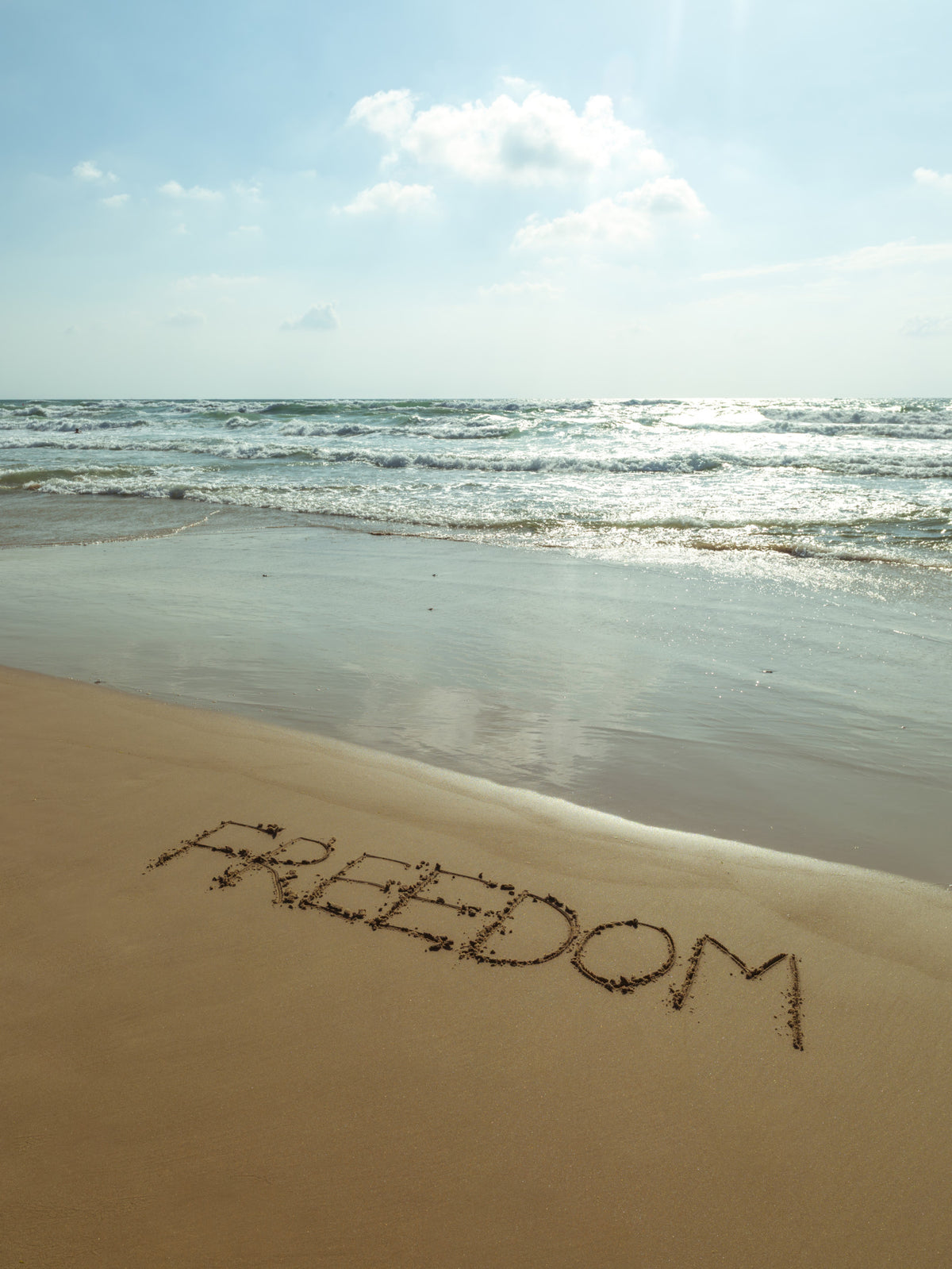 Freedom Beach Wall Mural in your room — zoomed