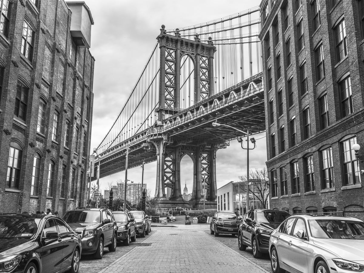 Walking the Manhattan Bridge Wall Mural in your room — zoomed
