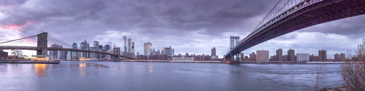 New York Bridges at Twilight Wall Mural in your room — zoomed