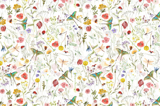 Whimsical Wildflowers Garden  Wall Mural
