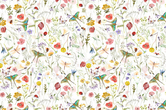 Whimsical Wildflowers Garden  Wall Mural