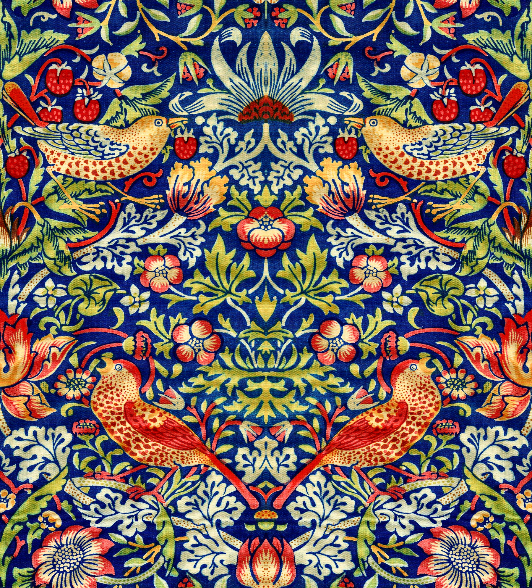 William Morris - The Strawberry Thief Wallpaper⁠ Moody Colors Wallpaper⁠