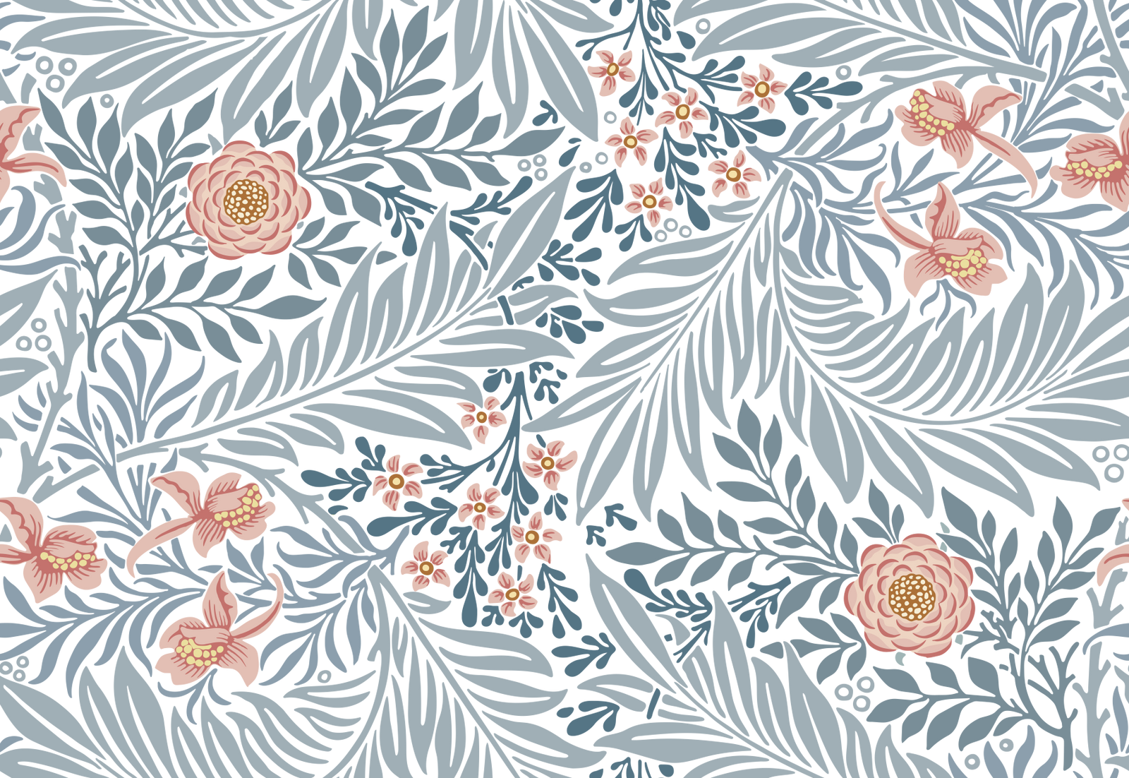 William Morris Larkspur- Blue Wallpaper⁠