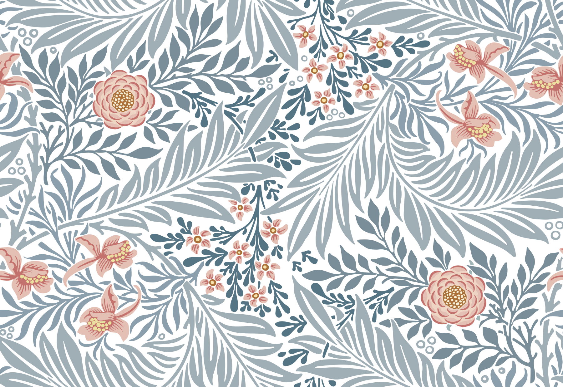 William Morris Larkspur- Blue Wallpaper⁠