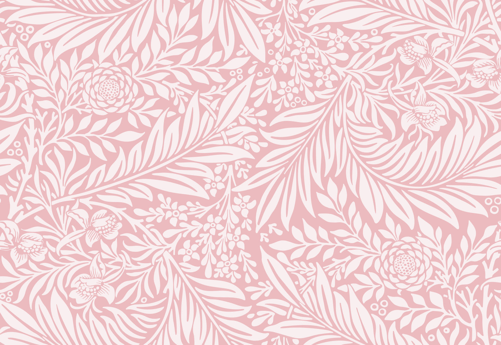 William Morris Larkspur Pink White Wallpaper⁠
