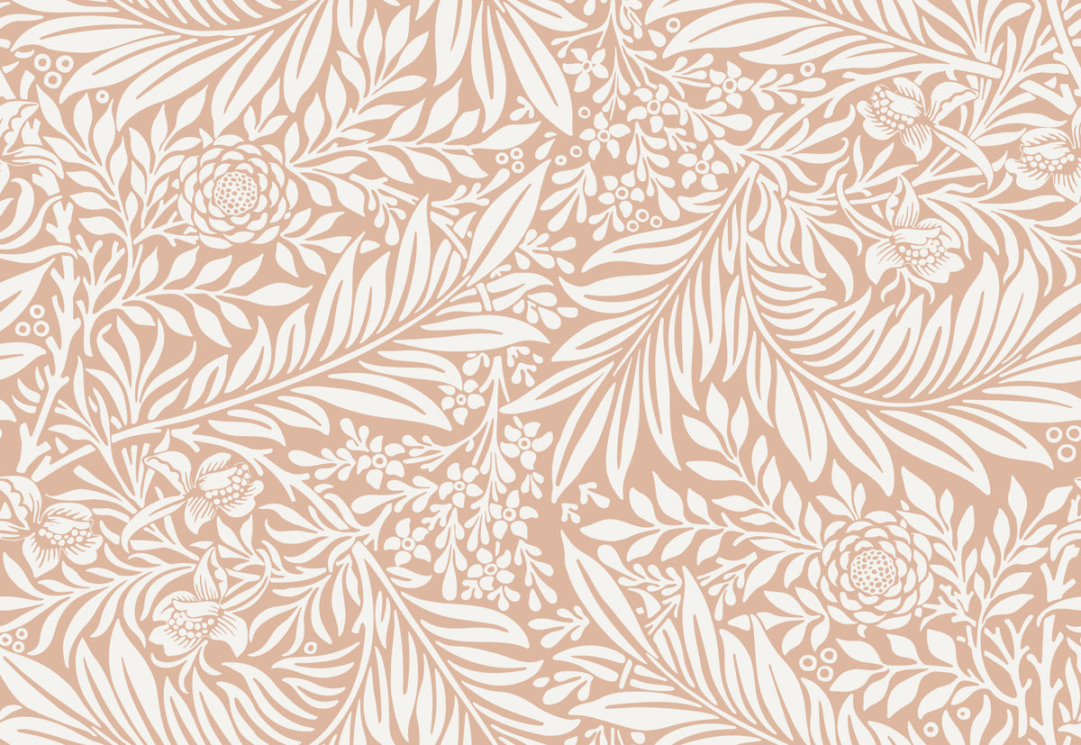 William Morris Larkspur Sand White Wallpaper⁠