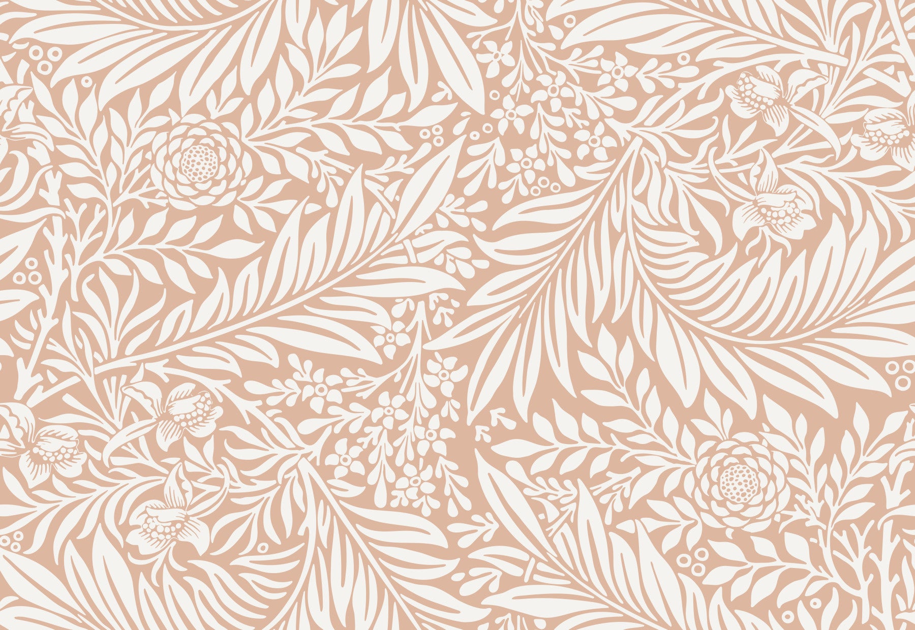 William Morris Larkspur Sand White Wallpaper⁠