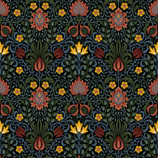 William Morris Persian  Dark Wallpaper⁠