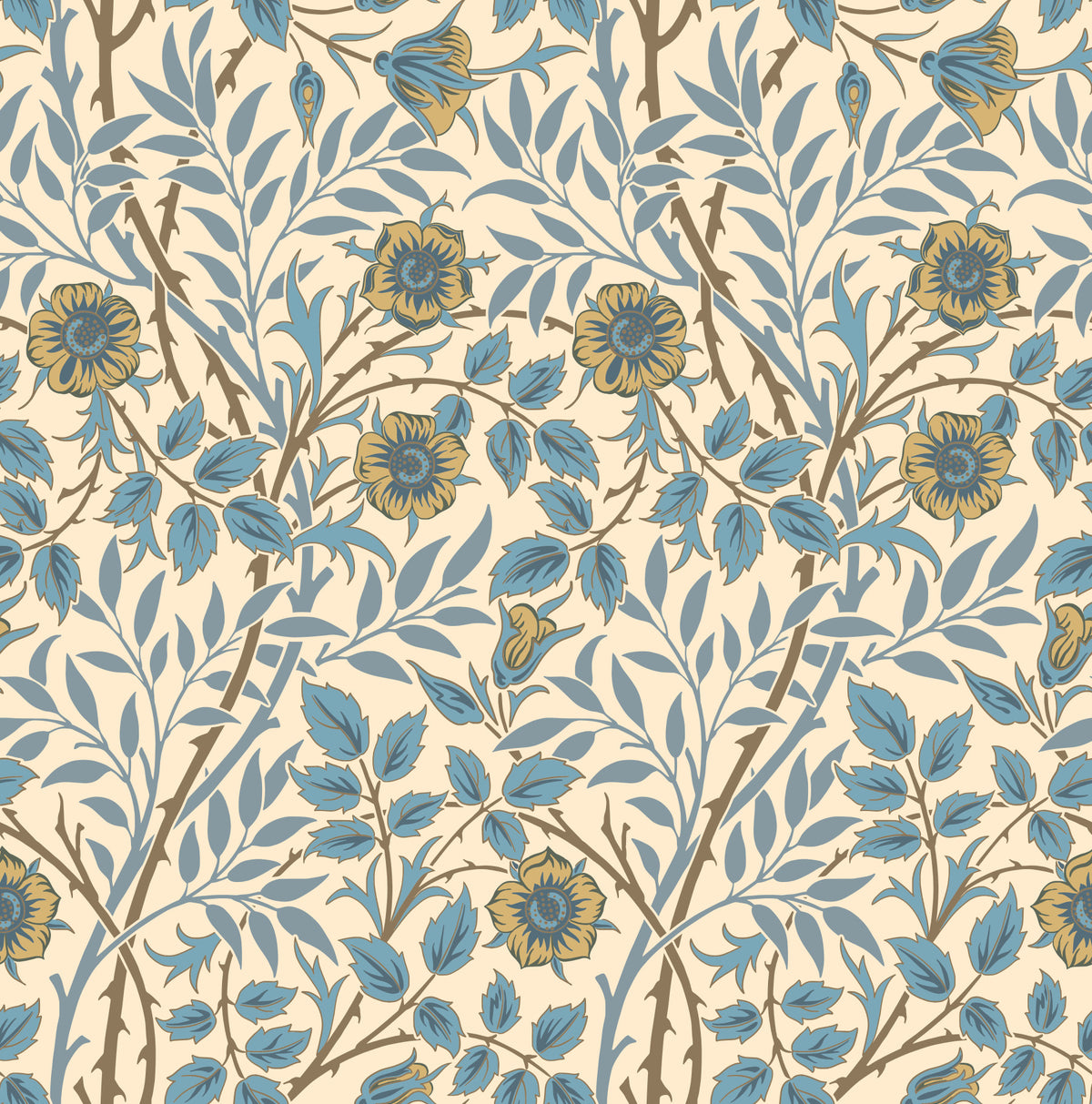 William Morris Sweet Briar Beige  Wallpaper⁠