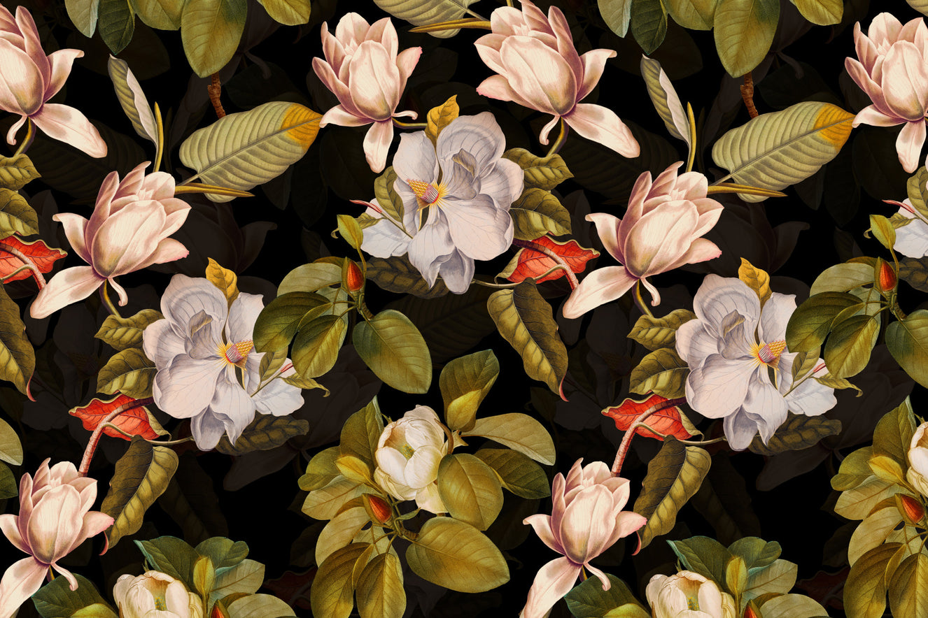 Vintage Magnolia Night Garden  Wall Mural