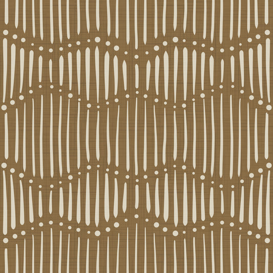 Boho Waves On Dull Gold Canvas Wallpaper⁠