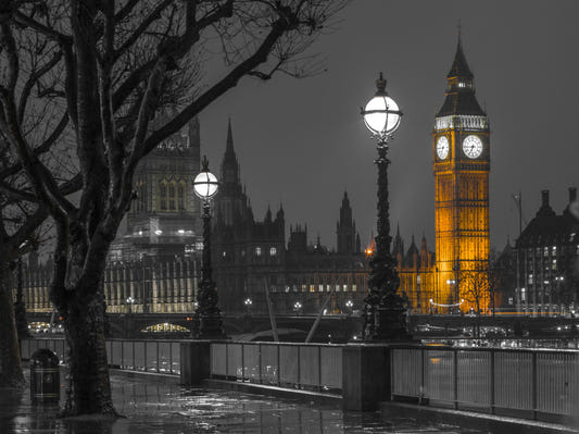 Big Ben Noir Glow Wall Mural