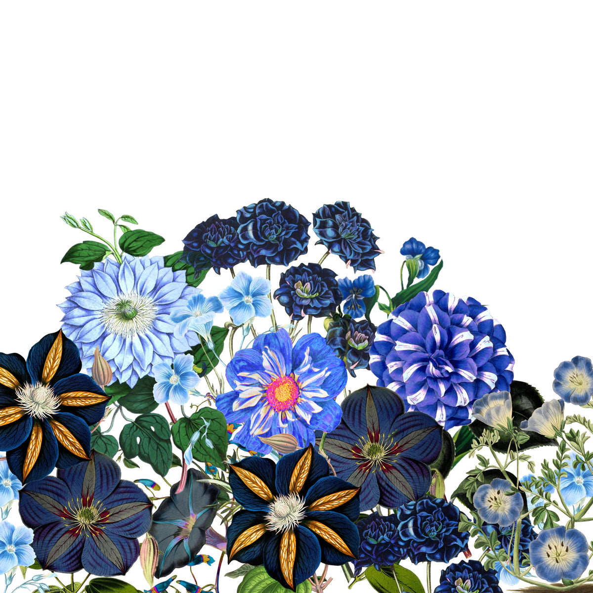Blue Summer Garden Wall Mural
