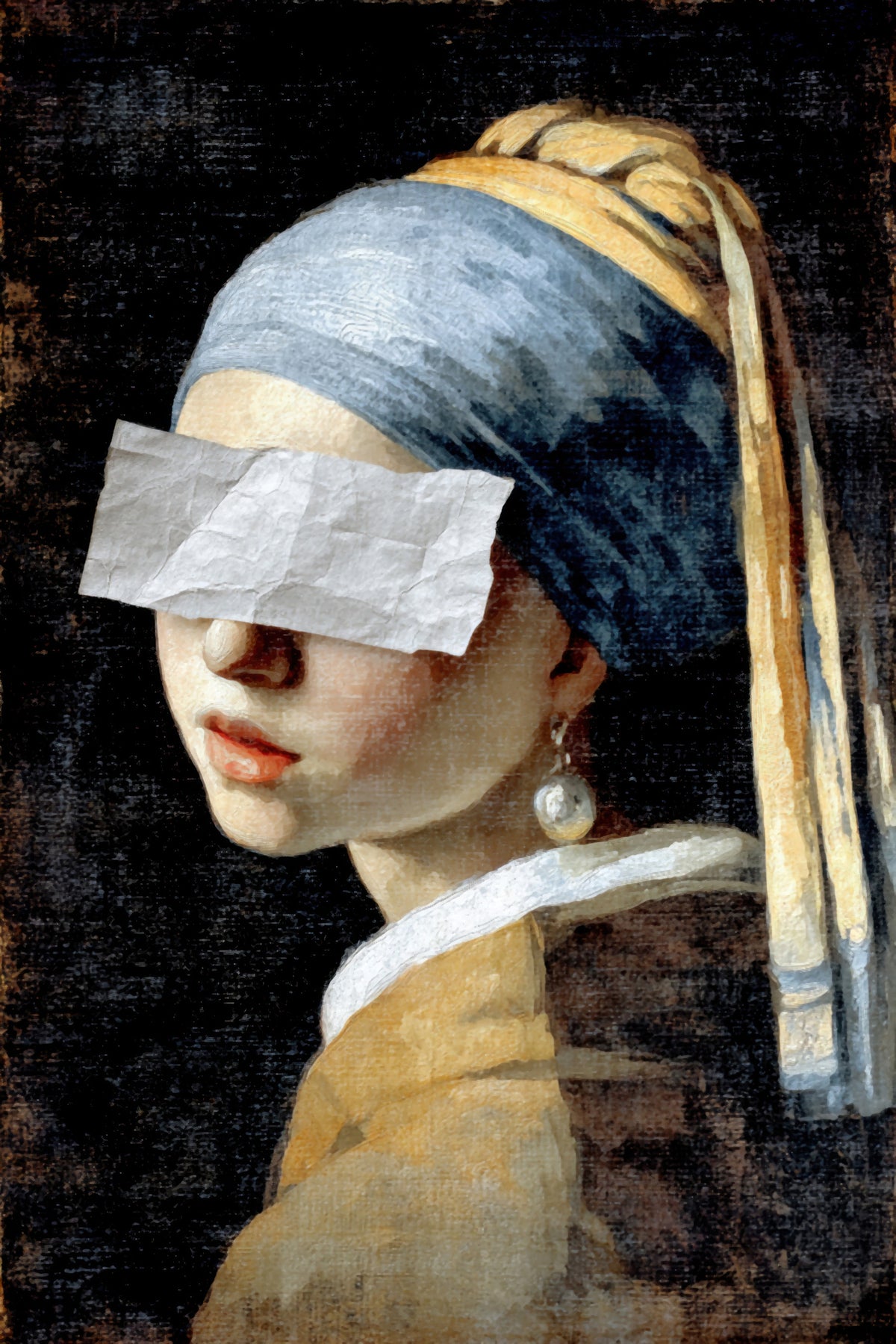 Vermeer’s Girl with Pearl Earring in Playful Disguise Wall Mural