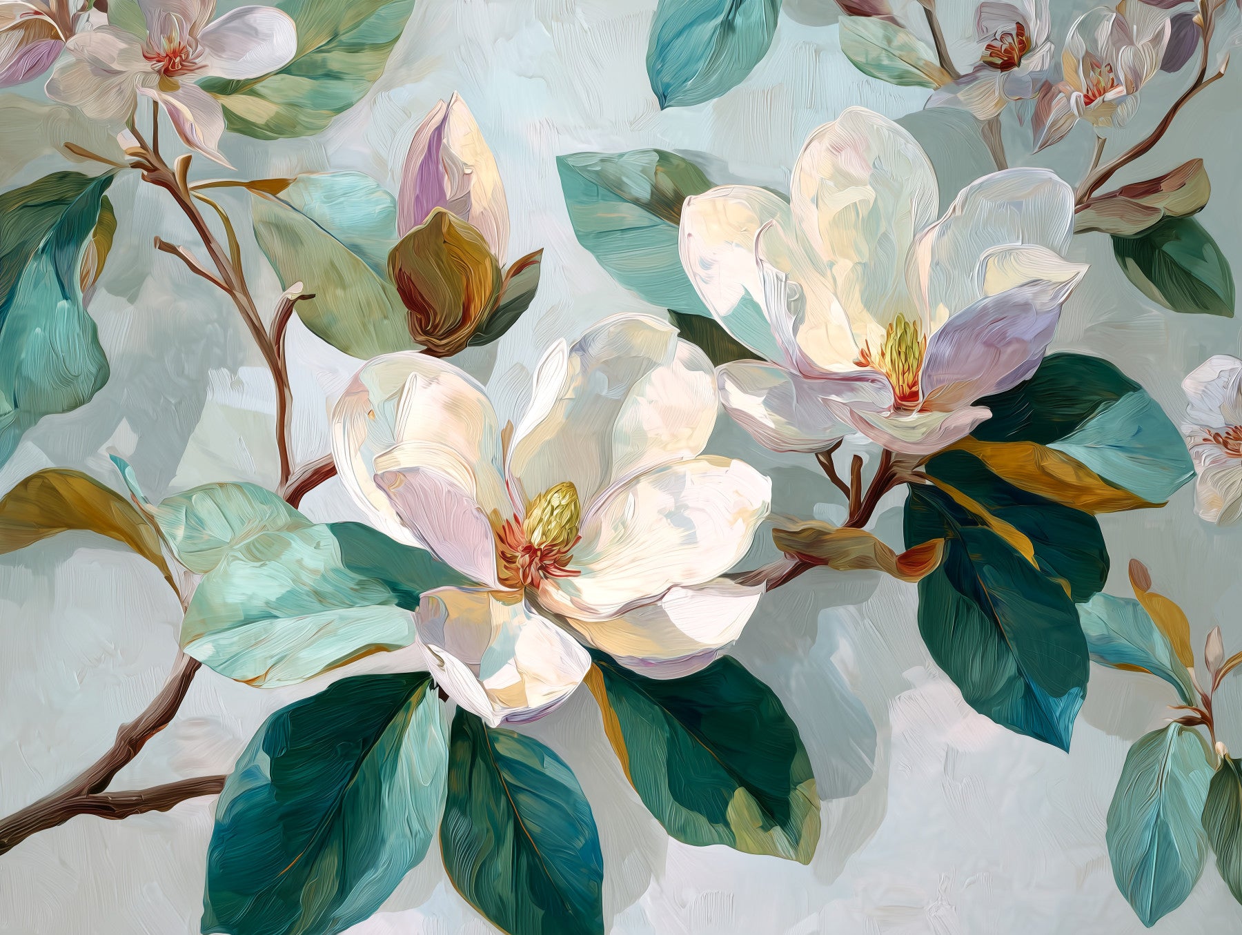Magnolia Bloom Wall Mural