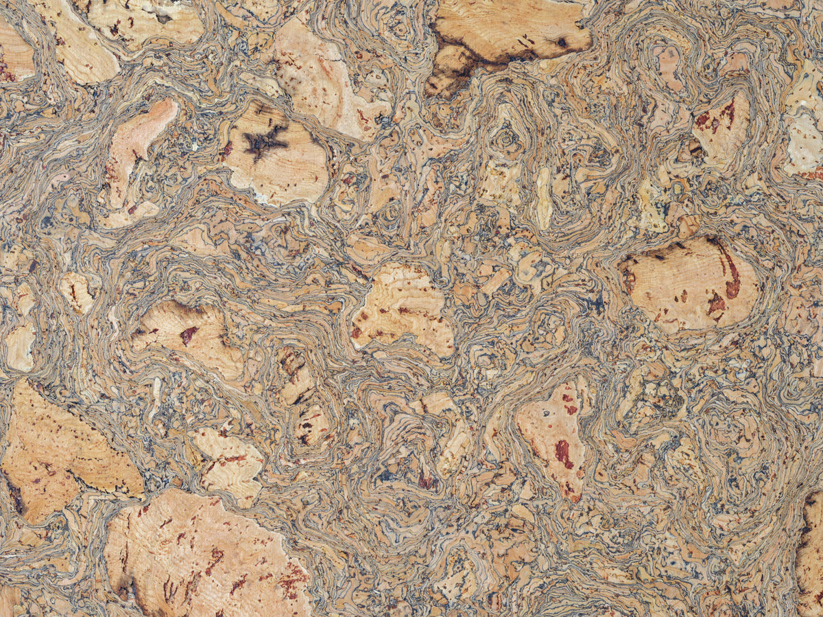 Swirled Natural Cork Texture Wall Mural in your room — zoomed