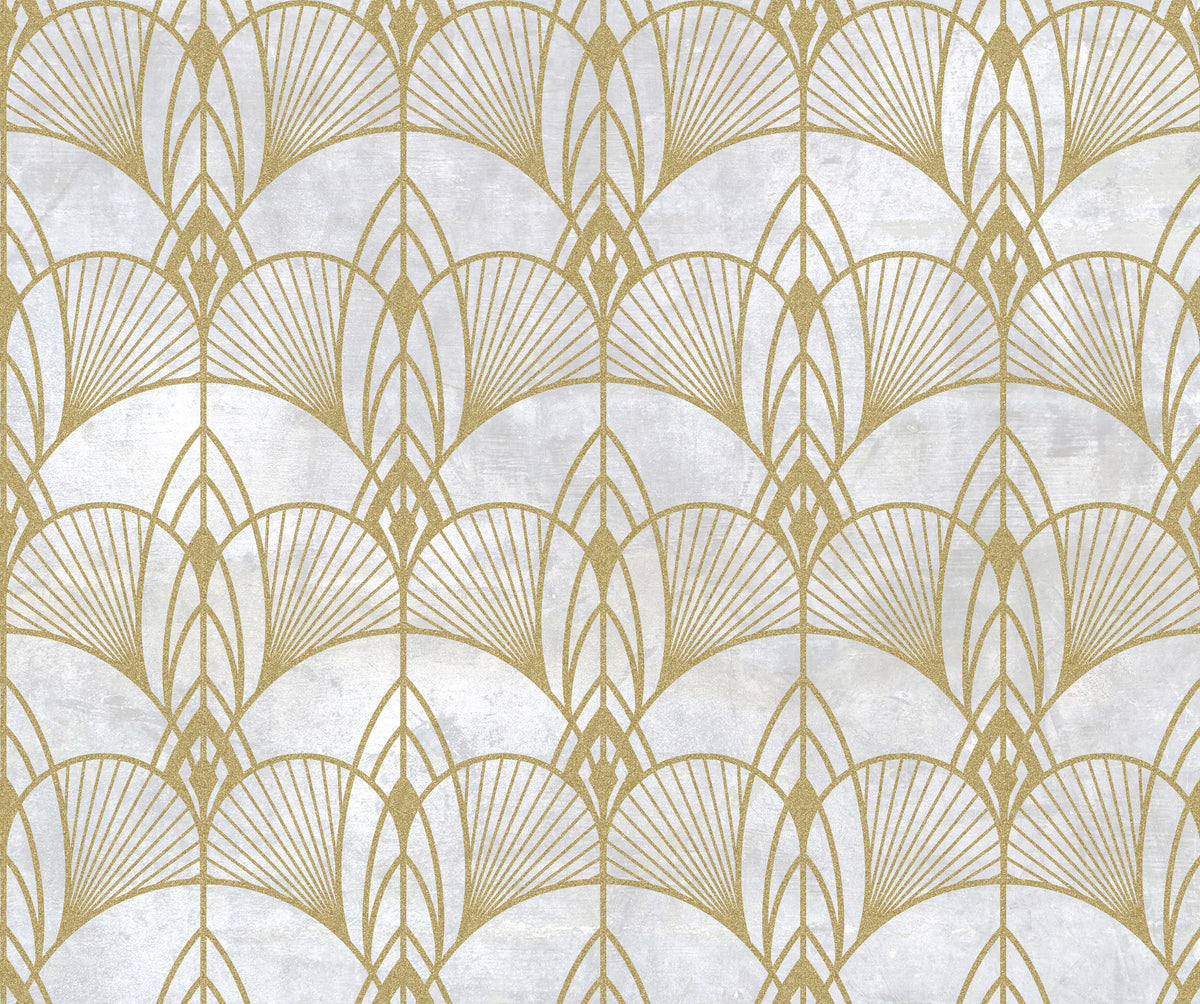 Art Deco White Glamour Wallpaper⁠ in your room — zoomed