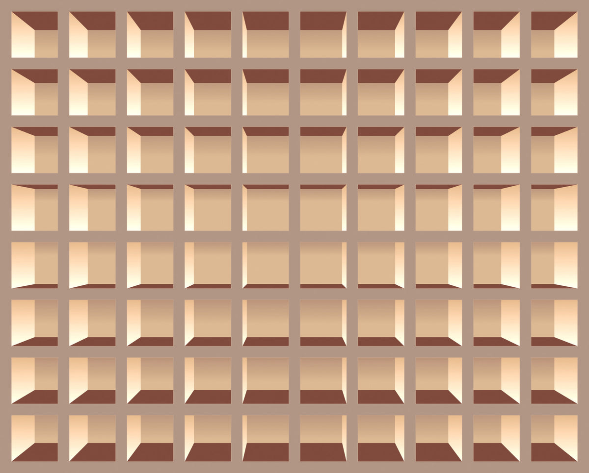 Trompe l'Oeil Neutrals Bookcase  Wall Mural in your room — zoomed