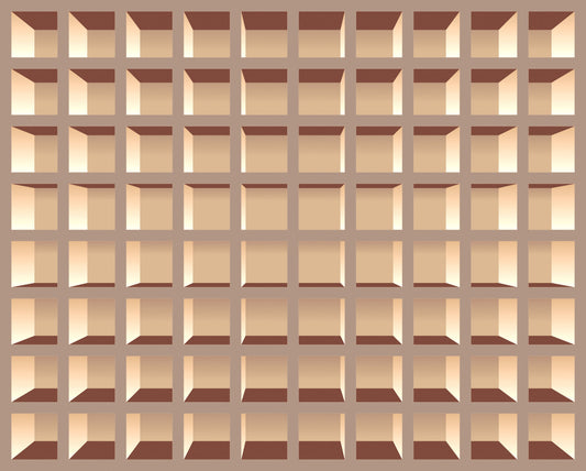 Trompe l'Oeil Neutrals Bookcase  Wall Mural
