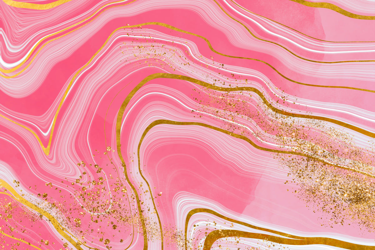 Marble Magic: Pink & Gold Wall Mural in your room — zoomed