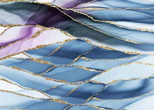 Gilded Horizon Marble Wall Mural