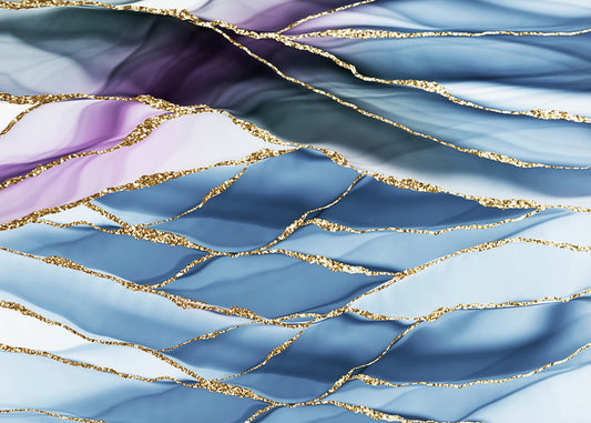 Gilded Horizon Marble Wall Mural