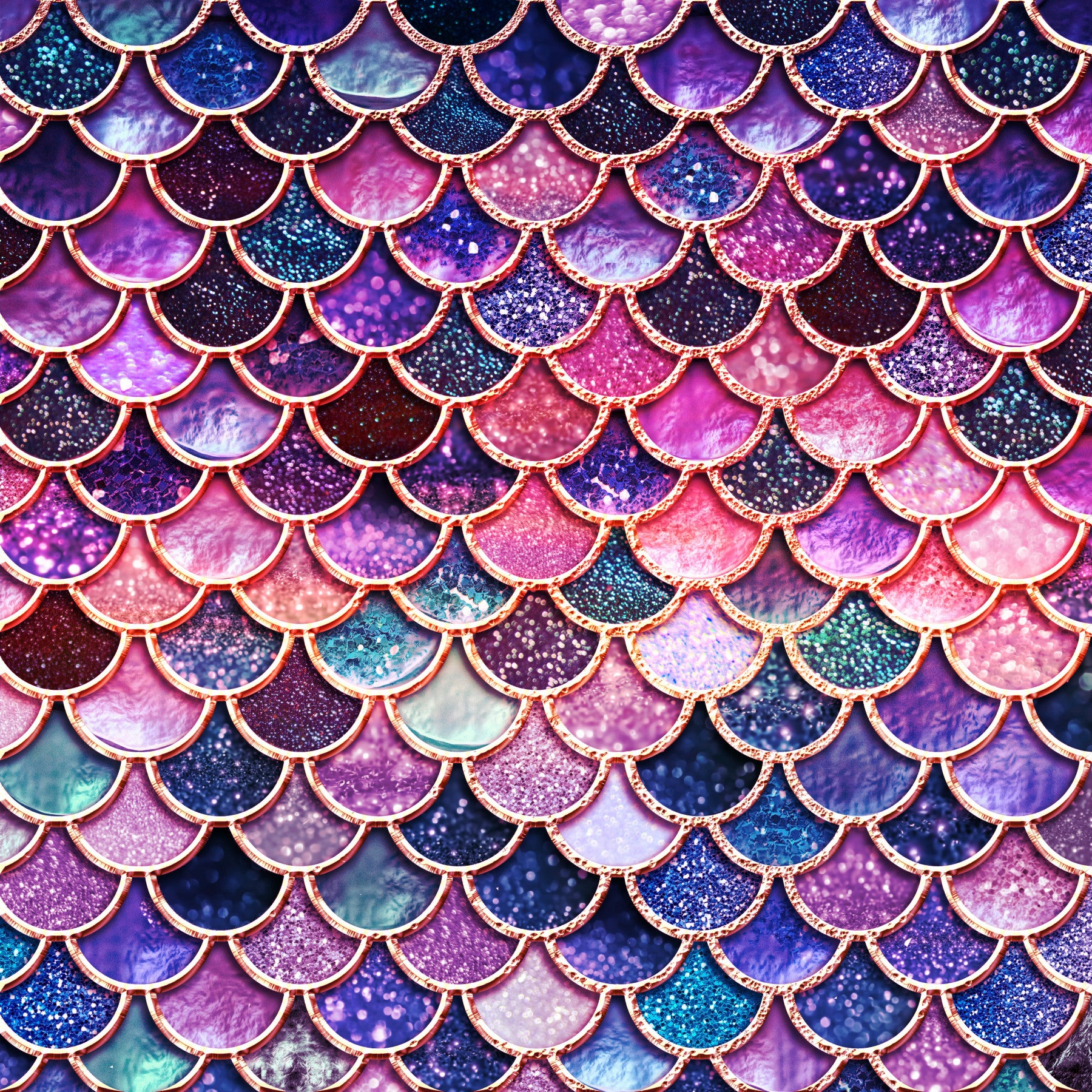 Enchanted Pink Mermaid Scales Wall Mural