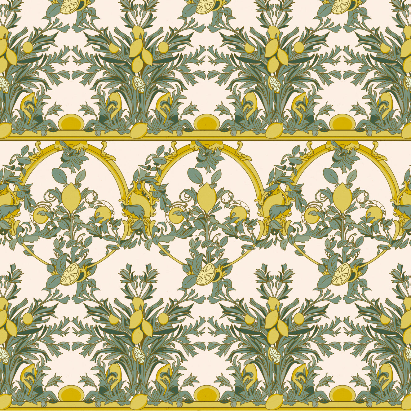 Italian Grotesque with Lemons Wallpaper⁠