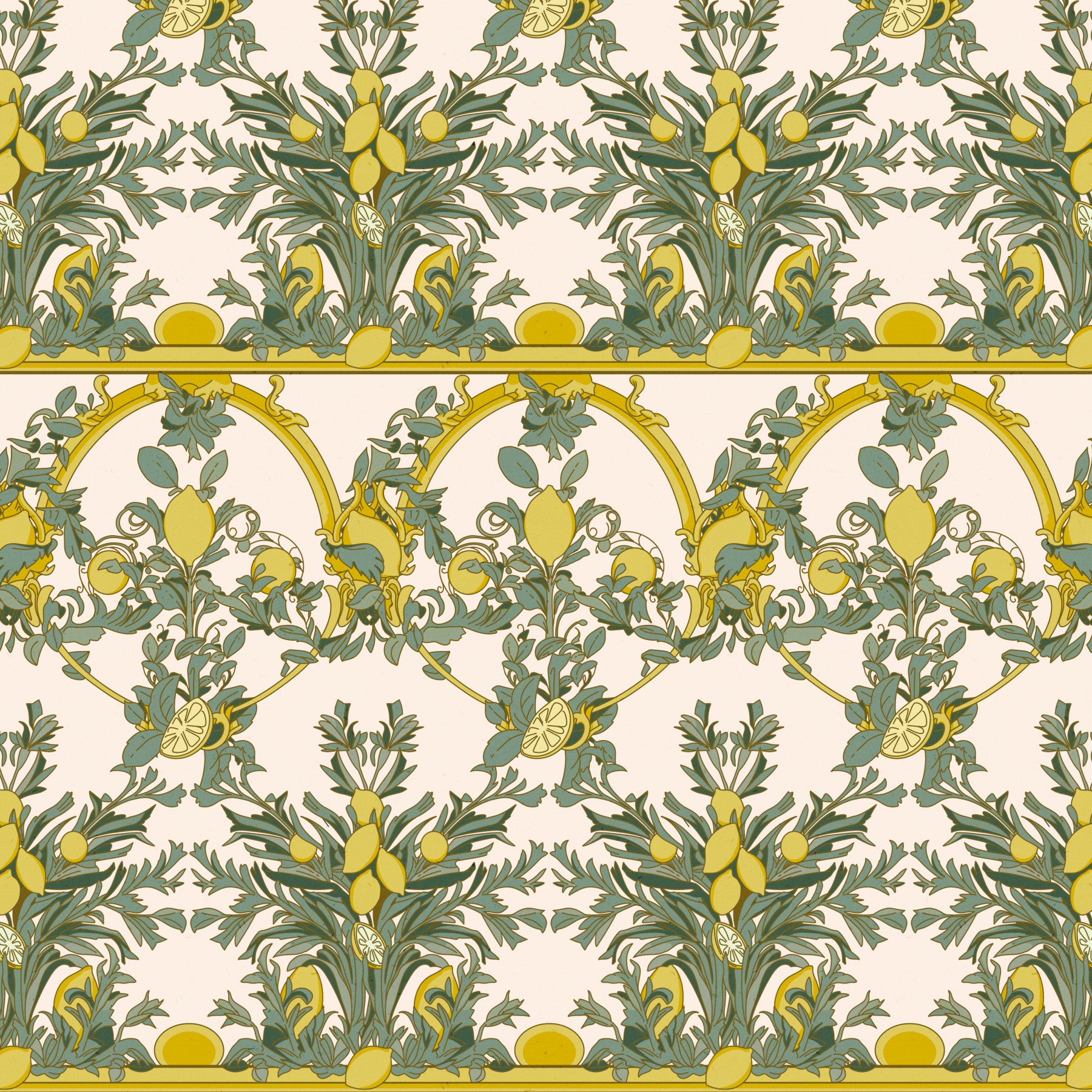 Italian Grotesque with Lemons Wallpaper⁠
