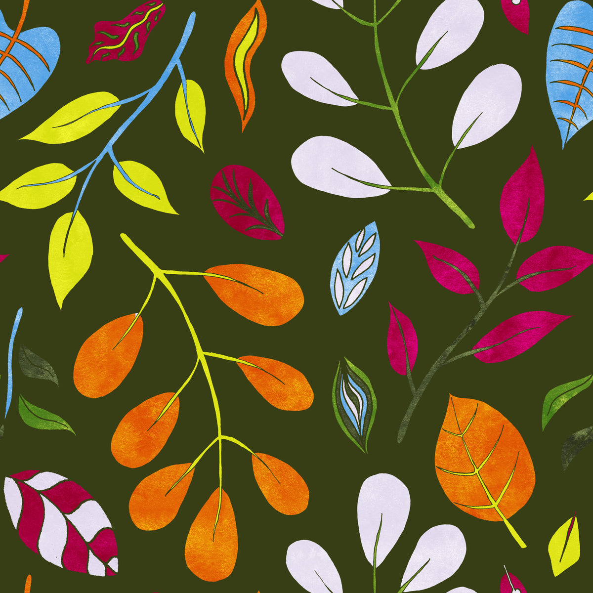 Colorful Wild Garden Forest Green Wallpaper⁠