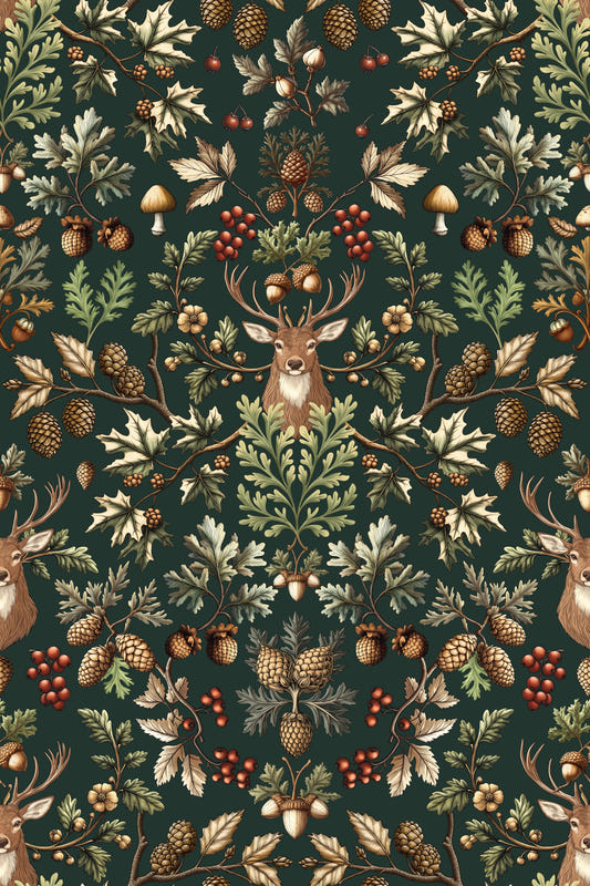 William Morris Vintage Woodland Emerald Green Wallpaper⁠